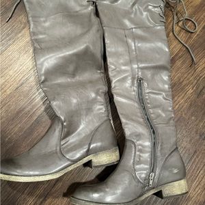 Over the knee grey boots barely used